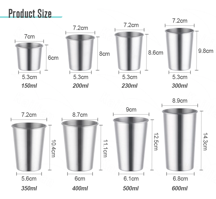 Custom Party Beer Pong Pint Stackable Single Wall Water Small Shot Drink Tumbler Metal Glass Stainless Steel Cup